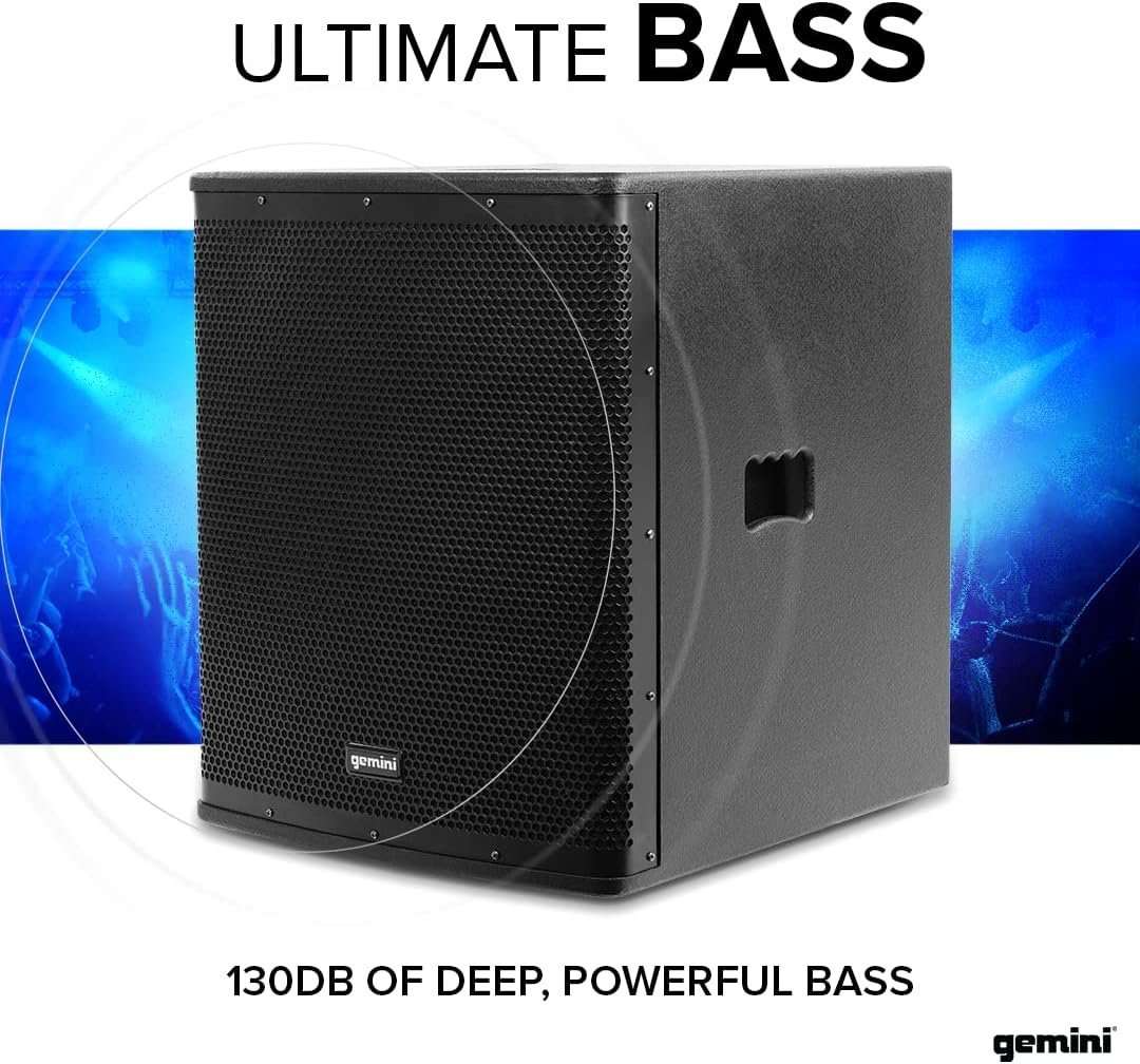 Gemini Sound ZRX-S18P 18" Inch Woofer Professional DJ PA Systems Active Powered Subwoofers with 1600W Watts Class D Digital