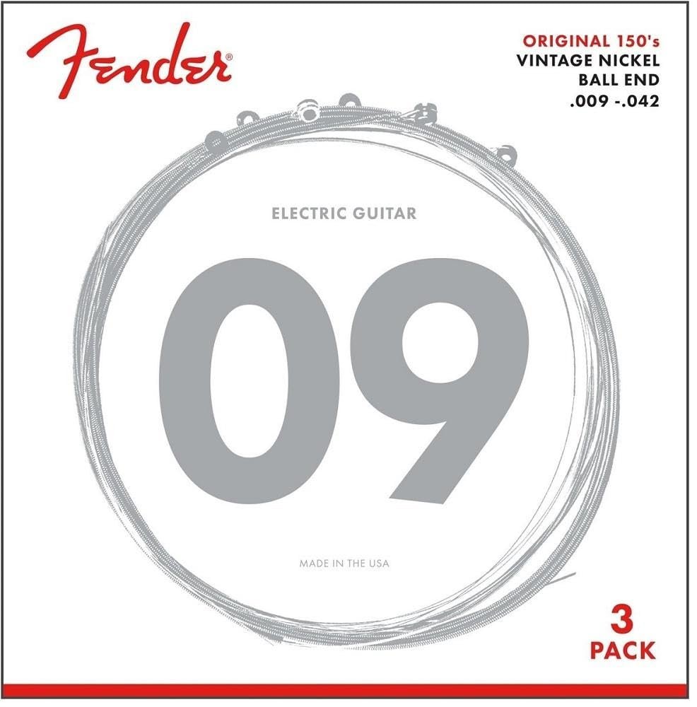 Fender Electric Guitar String Original Pure Nickel 150 .009-.042 150L -3 pack 730150309