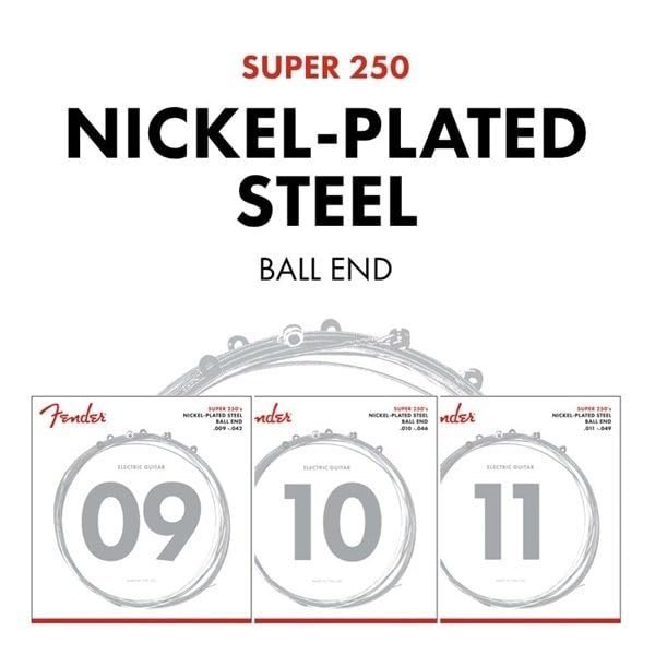 Fender Electric Guitar String Super 250 Nickel Plated .008-.038 250XS 730250402