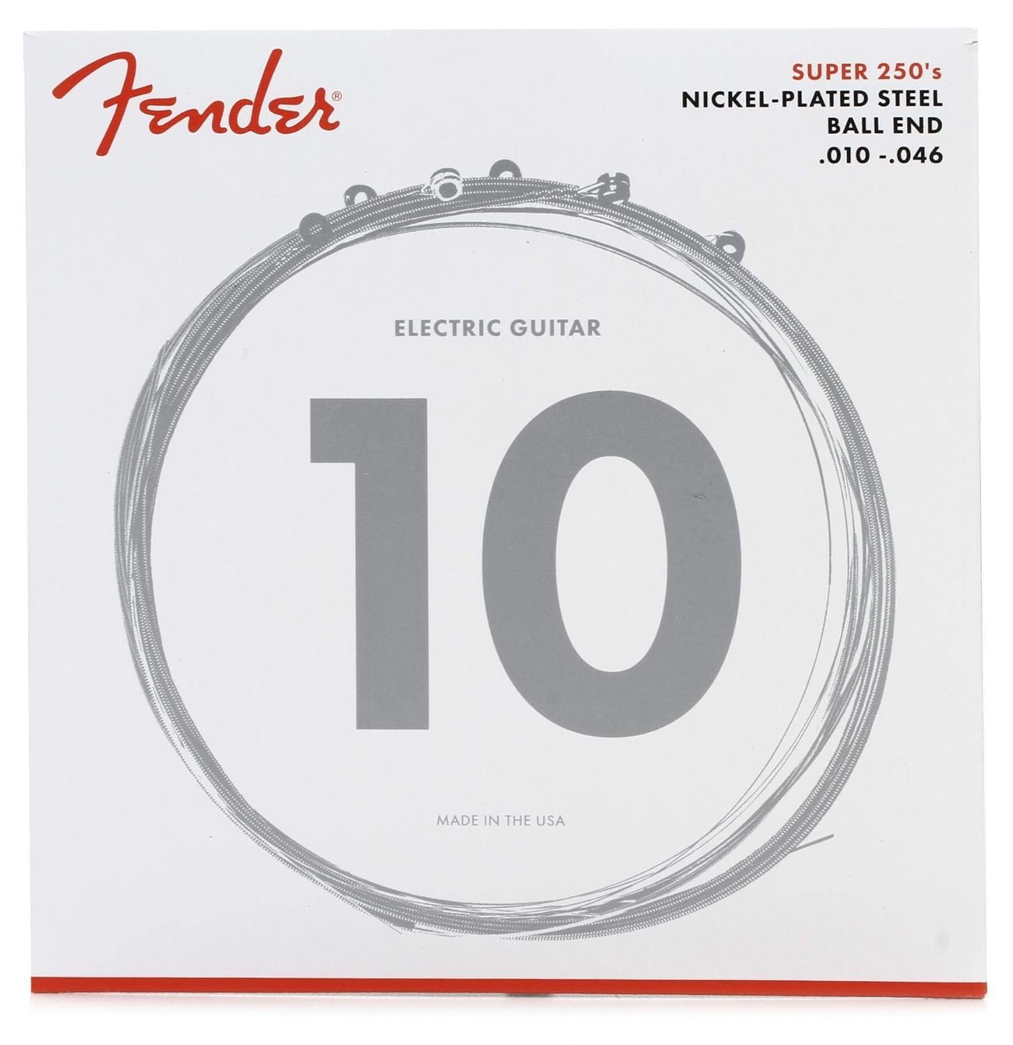 Fender Electric Guitar String Super 250 Nickel Plated .010-.046 250R 730250406