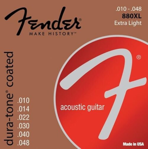 Fender Acoustic Guitar String 80/20 Dura-Tone Bronze Coated .010-.048 880XL 730880002
