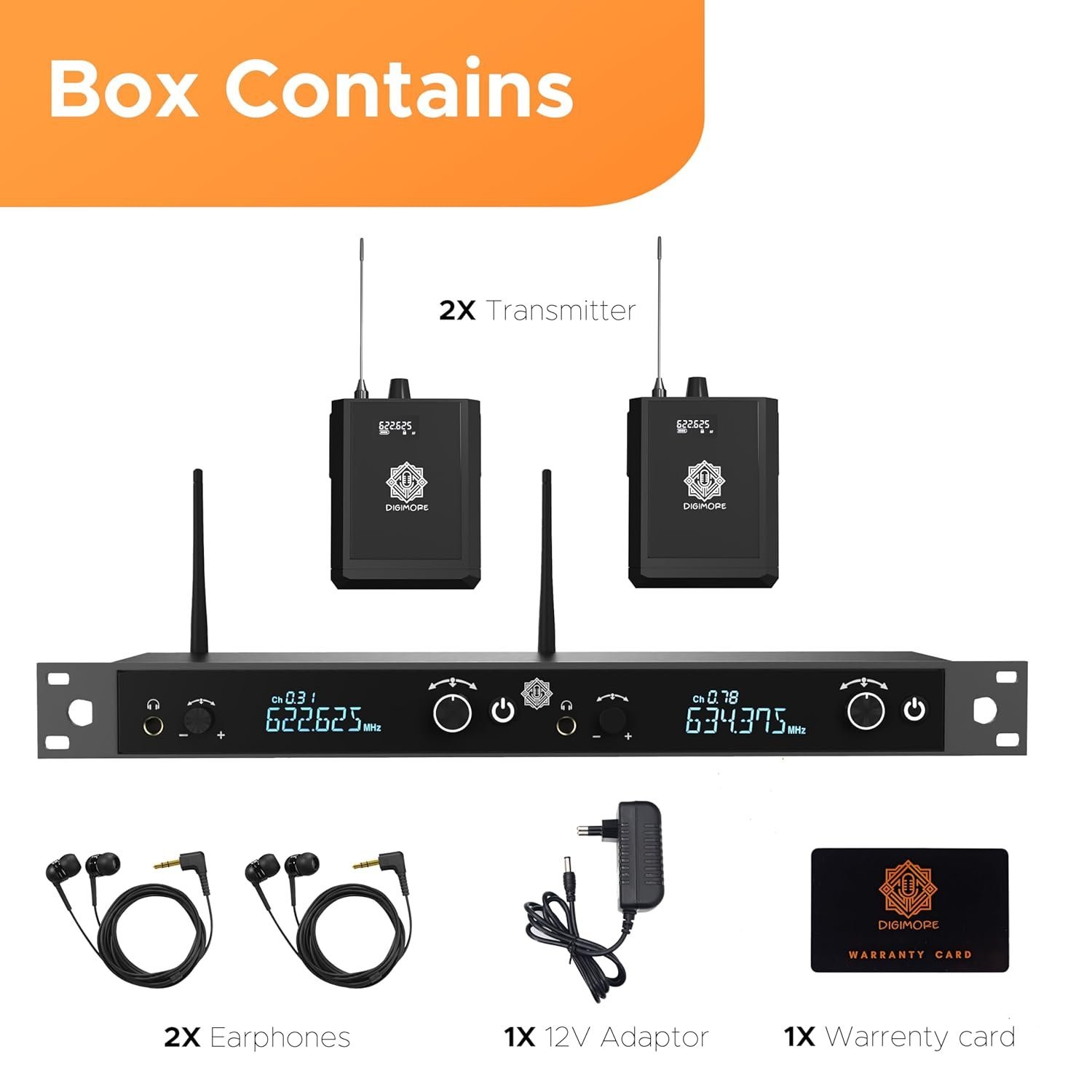 Digimore D-860 UHF 2-Channel Wireless In-Ear Monitor System