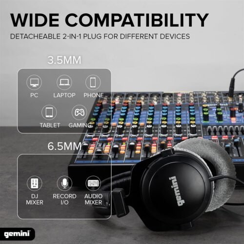 81-Vpm977OL._AC_SL1500_.jpg Gemini Sound DJ Equipment Mixing Headset System DJX-1000 Ultimate Over Ear Closed Back Studio Monitor Isolation Recording