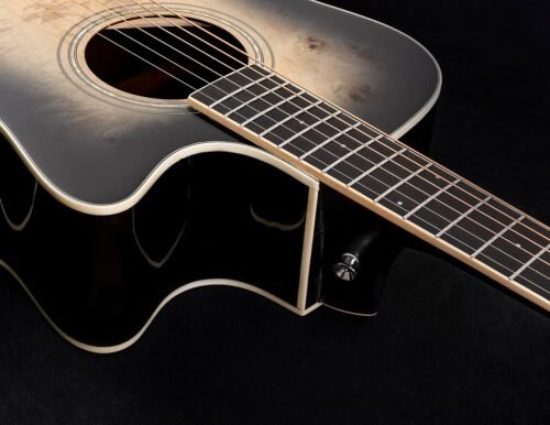 Washburn Deep Forest Burl 6 String Acoustic-Electric Guitar, Right, Black Fade (DFBACEB)
