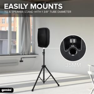 Gemini Sound AS-2108BT Active 8" Inch Woofer 500W Watt DJ Monitor Powered Amplified PA Speakers System With Bluetooth, Wireless