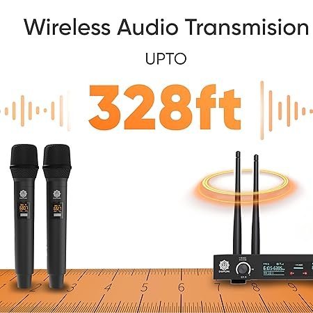 Digimore D-390 UHF Wireless Microphone System with Dual Handheld Mics