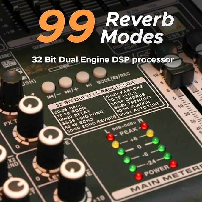 Digimore D-246 6-Channel Audio Mixer with Interface & DSP Effects