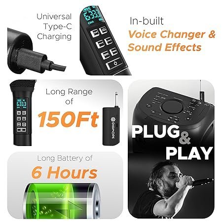 Digimore D 356 UHF Dual Wireless Microphone System with Sound Card