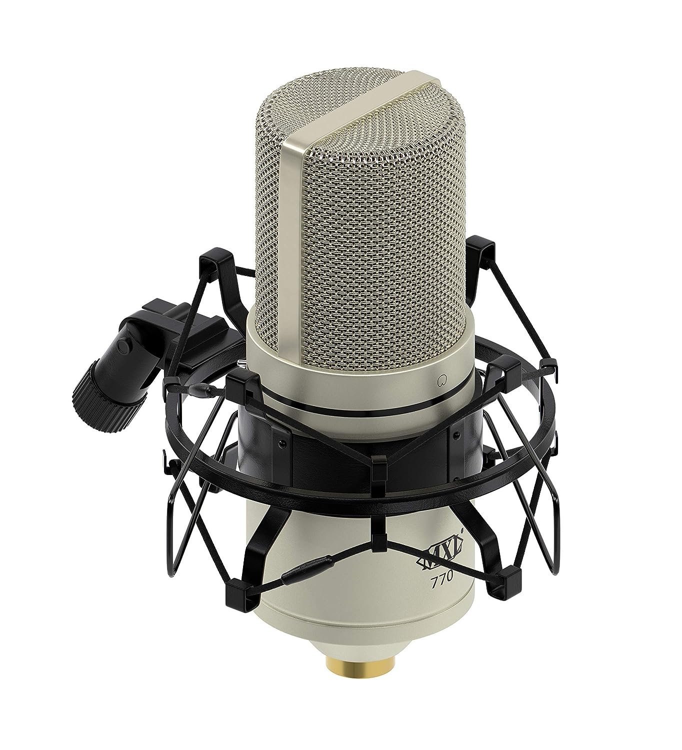 MXL 770 Condenser Microphone Complete Bundle With Integrated Pop Filter/Shockmount Kit and XLR Cable