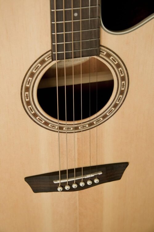 Washburn Harvest Series WG7SCE Acoustic-Electric Guitar, Natural Gloss