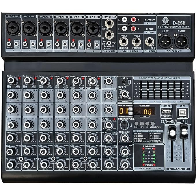 Digimore D-256 8-Channel Mixer with Interface & DSP Effects