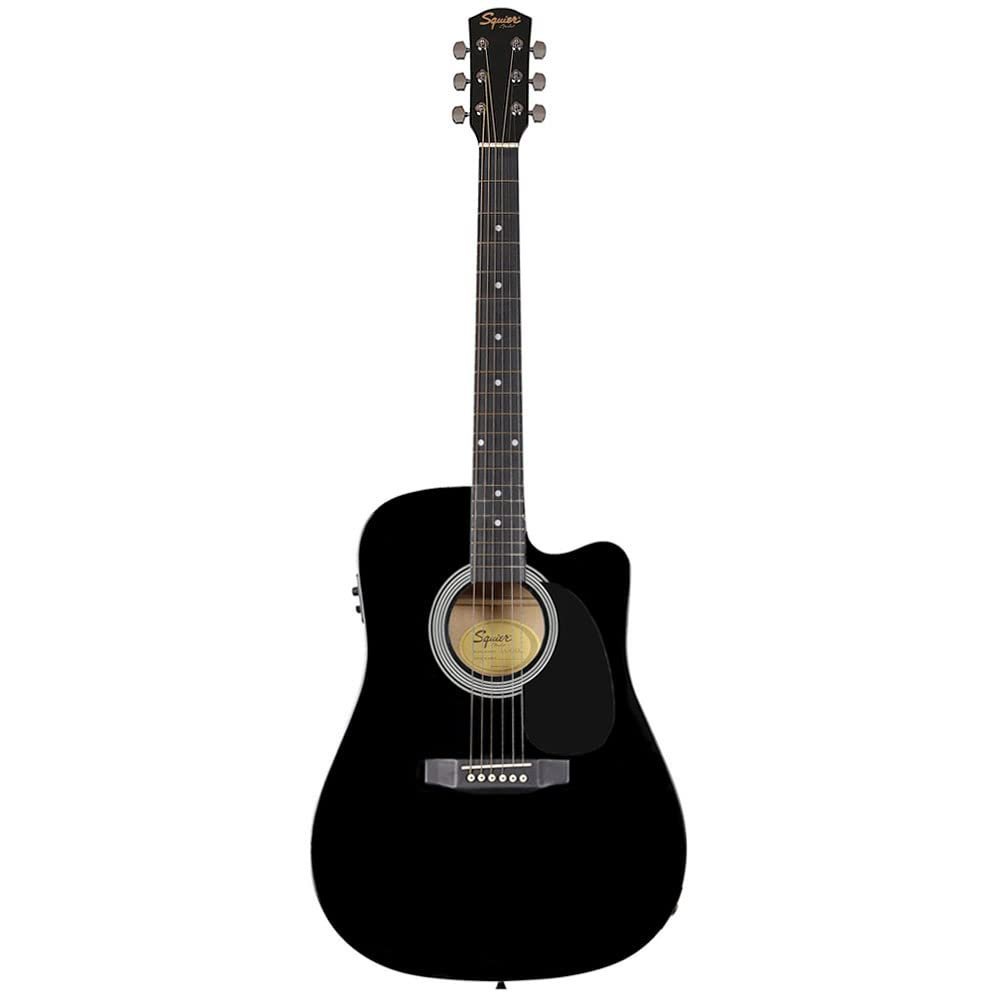 Fender Squier Acoustic Guitar Cutaway Electronics SA-105CE Black- 930307006