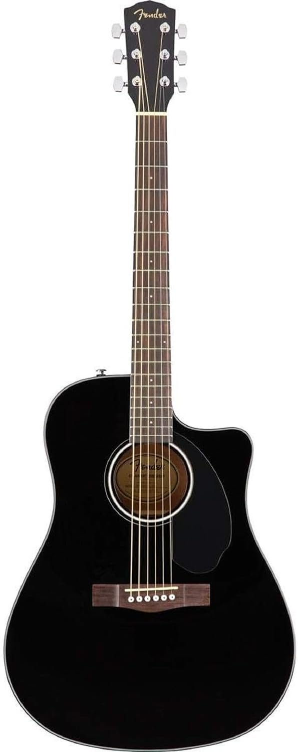 Fender Acoustic Guitar with Cutaway Electronics CD60SCE Black 970113006
