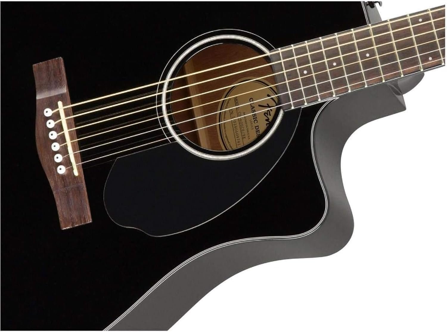 Fender Acoustic Guitar with Cutaway Electronics CD60SCE Black 970113006