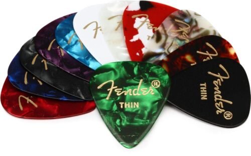 980300100.jpg Fender Guitar Picks 351 Celluloid Medley Thin Pack 12 980300100