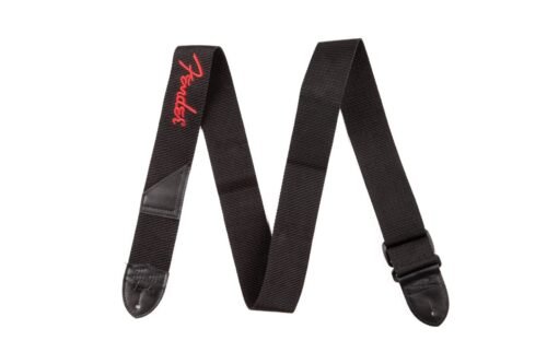 990662015.jpg Fender Poly Guitar Strap - BLK/RED 990662015