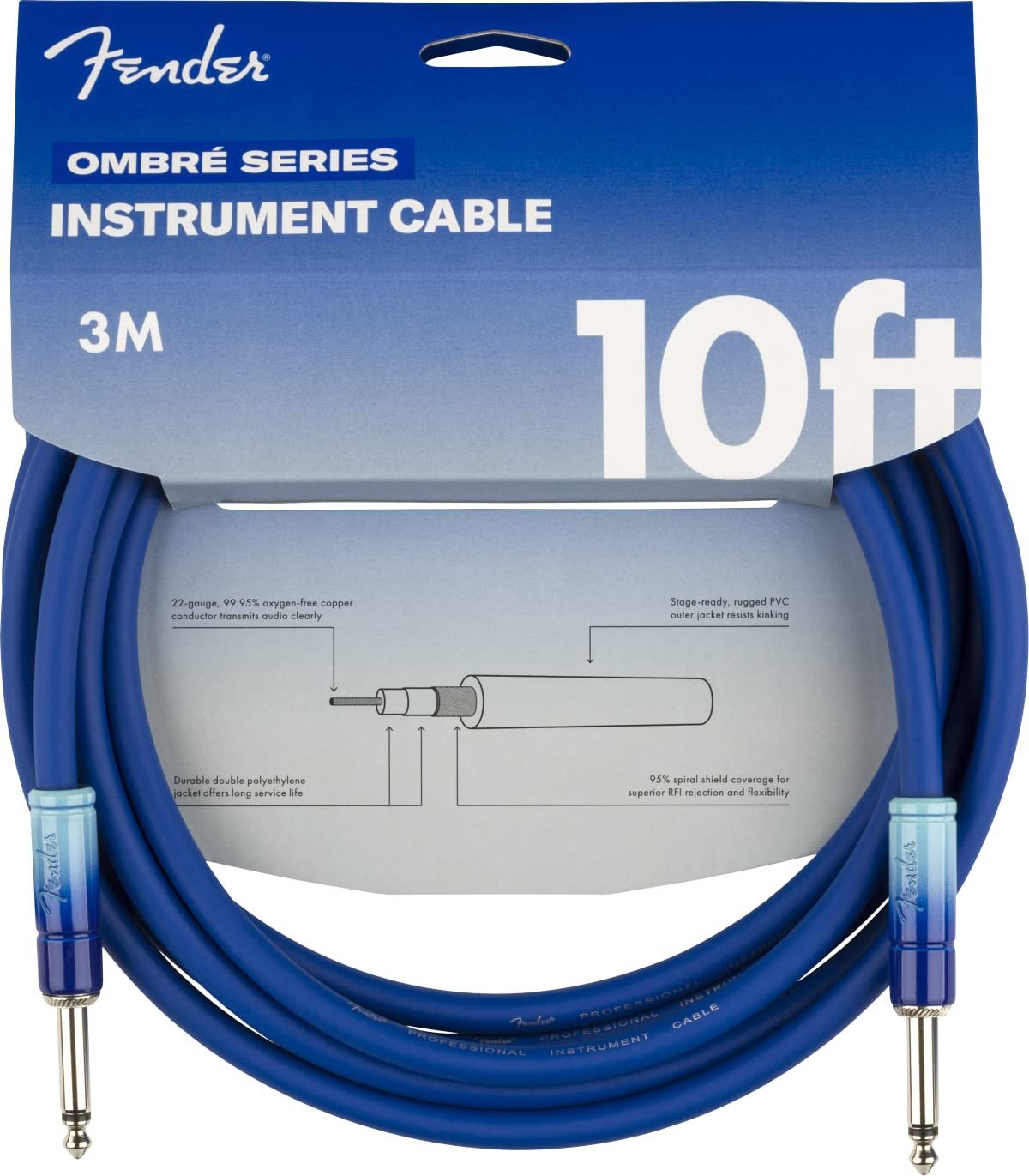 Fender Ombre Instrument Cable Original Series 10Ft Belair Blue 990810210