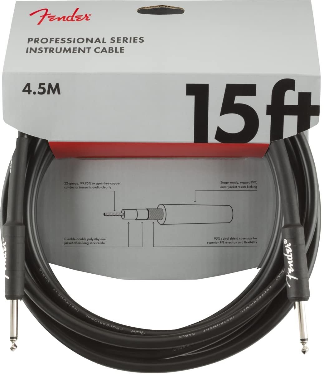 Fender Instrument Cable Professional Series 15Ft Black 990820021