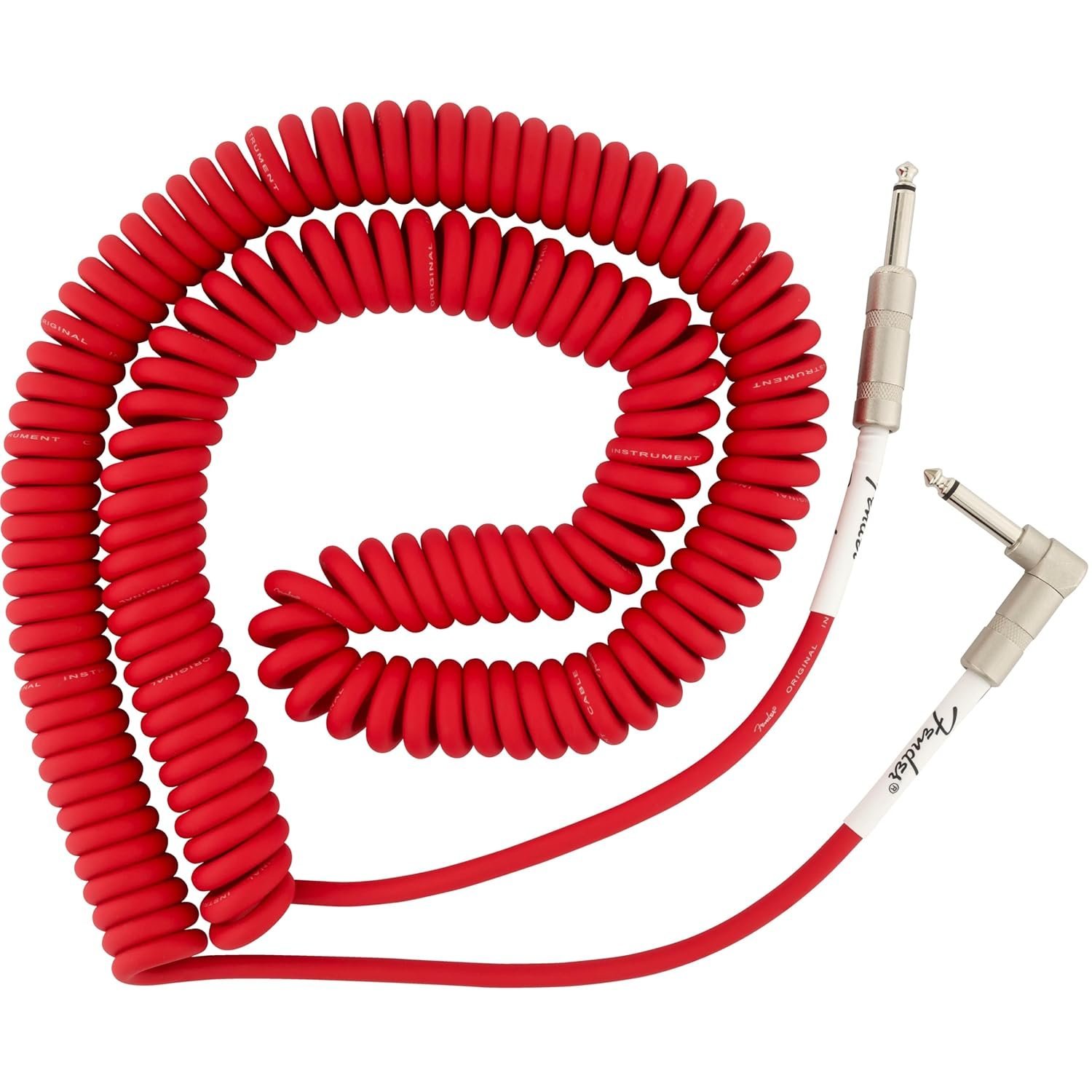 Fender Instrument Cable Original Series Coiled Straight-Angle 30Ft Fiesta Red 990823005