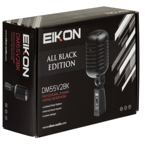 Eikon Audio DM55V2BK VINTAGE Professional Vocal Dynamic Microphone Satin Black Eikon Audio DM55V2BK VINTAGE Professional Vocal Dynamic Microphone Satin Black
