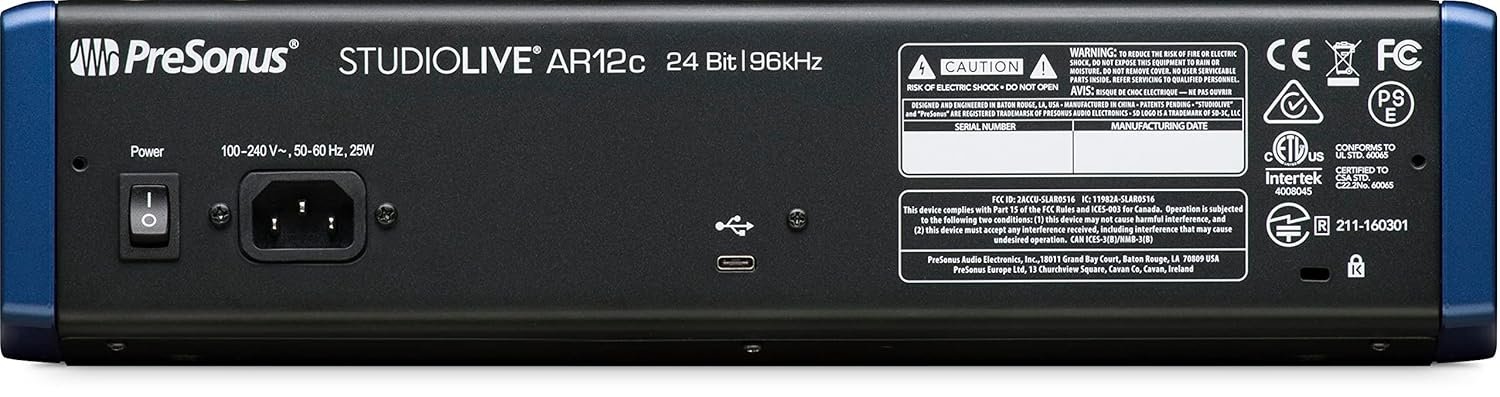 PreSonus StudioLive AR12c 14-Channel USB-C Hybrid Digital/Analog Performance Mixer