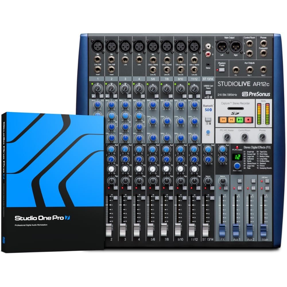 PreSonus StudioLive AR12c 14-Channel USB-C Hybrid Digital/Analog Performance Mixer