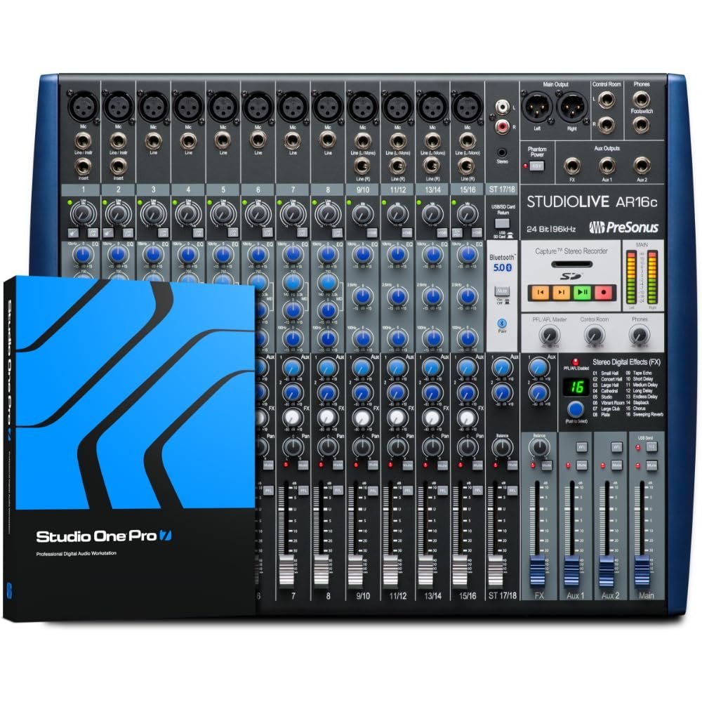 PreSonus StudioLive AR16c 18-Channel USB-C Hybrid Digital/Analog Performance Mixer