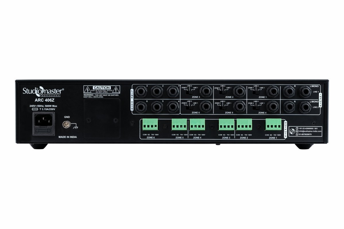 Studiomaster Professional ARC 406Z 6 Channel Matrix Multi-Zone Amplifier