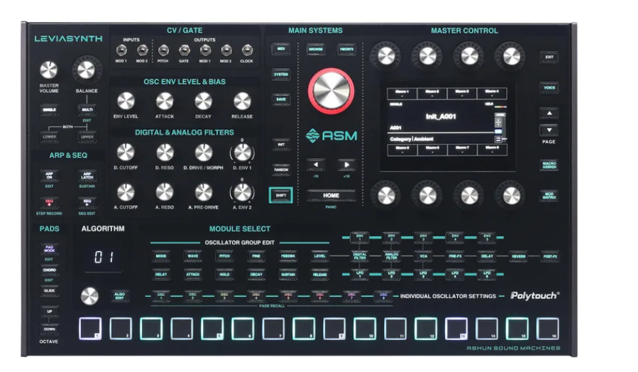 ASM Leviasynth Desktop 16-voice Hybrid Algorithmic Synthesizer