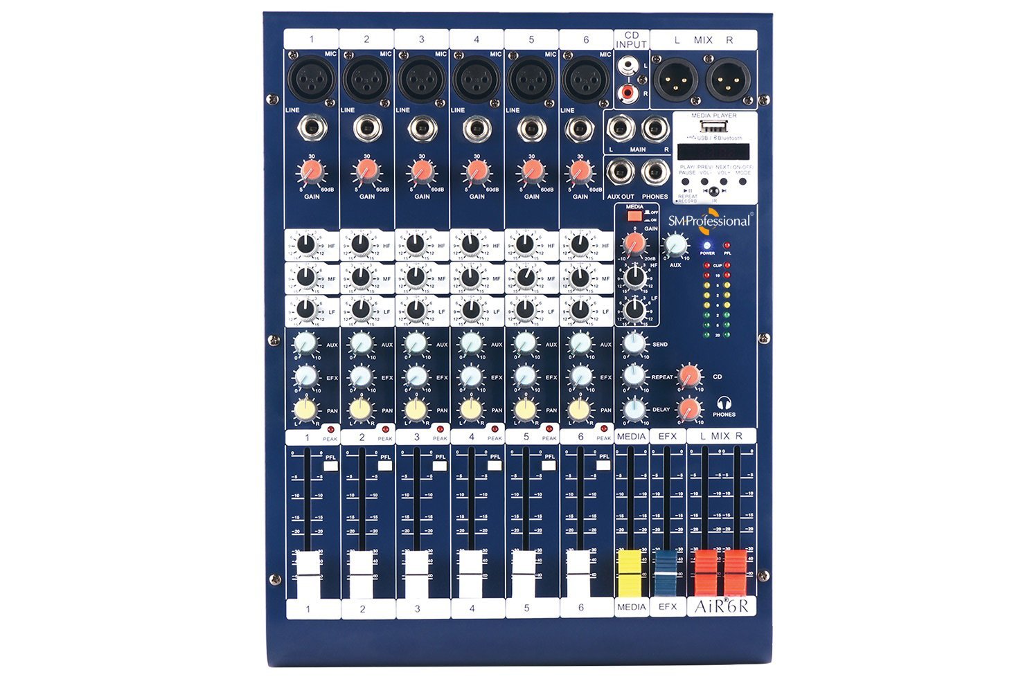 Studiomaster AiR 6R Mixer with Bluetooth, USB Recorder