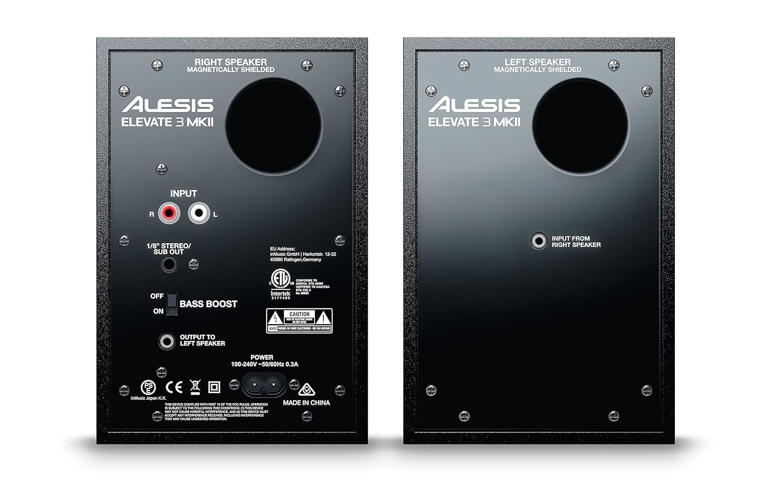 Alesis Elevate 3 MKII | 20W Powered Gaming or Studio Desktop Speakers (Black)