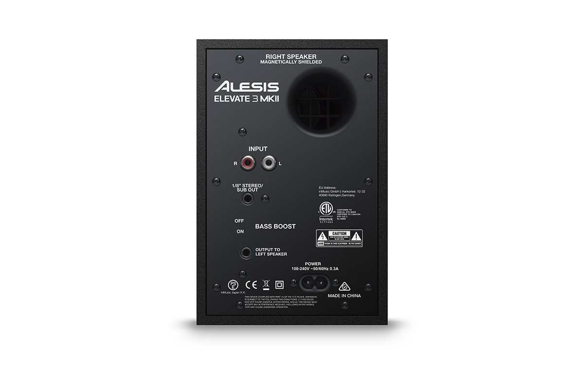 Alesis Elevate 3 MKII | 20W Powered Gaming or Studio Desktop Speakers (Black)