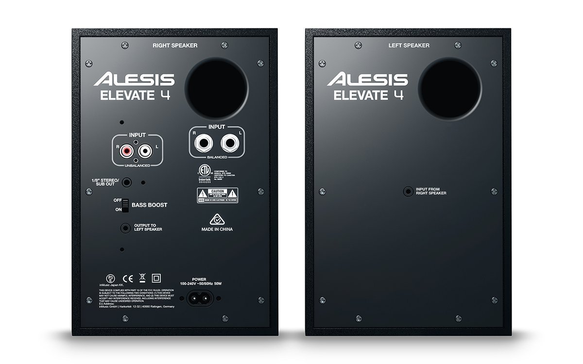 Alesis-Elevate-4-2.jpg Alesis Elevate 4 |Pair of 50 W Powered Desktop Studio or Gaming Speakers (Black)