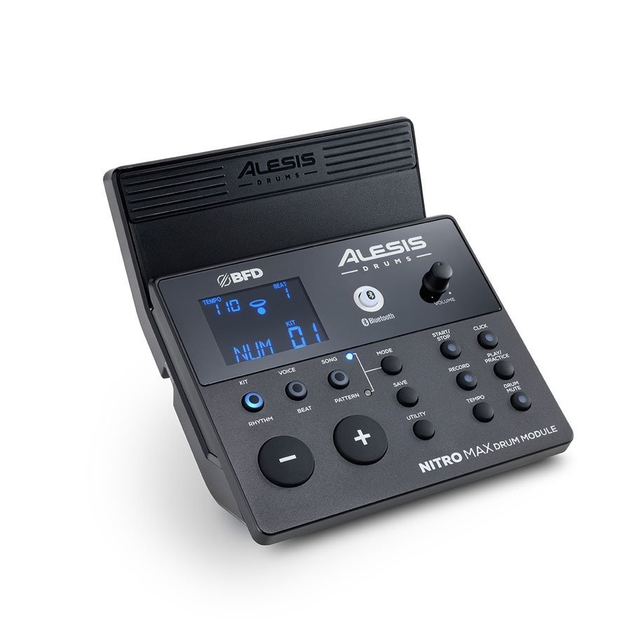 Alesis-Nitro-Max-6.jpg Alesis Nitro Max Kit Eight Piece Electronic Drum Kit with Mesh Heads and Bluetooth