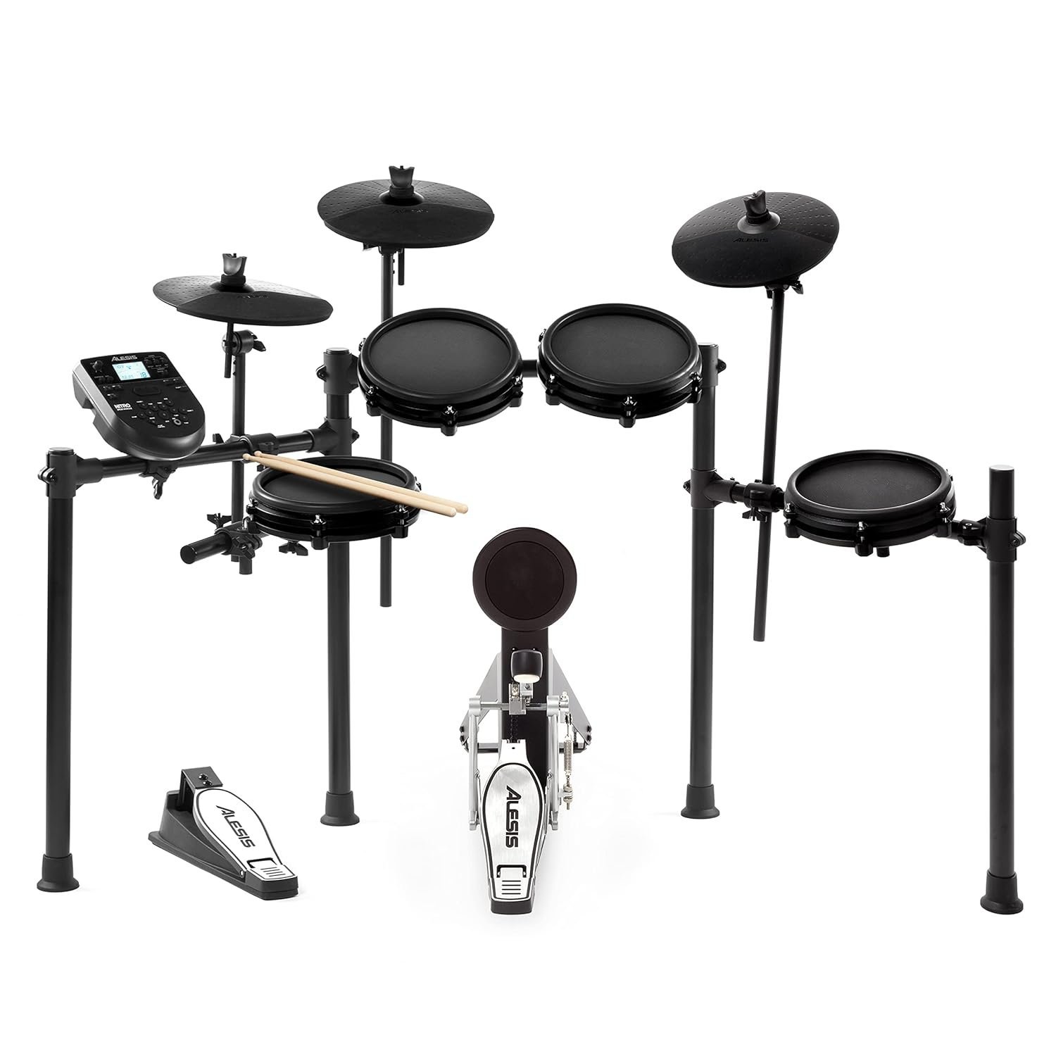 Alesis Nitro Mesh Kit | Eight Piece All-Mesh Electronic Drum Kit with Play Along Tracks, Drum Sticks & Drum Key