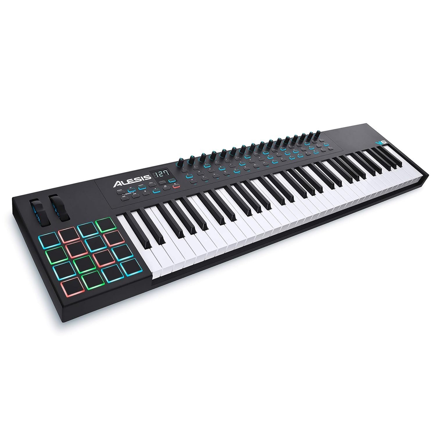 Alesis VI61-61 Key USB MIDI Keyboard Controller with 16 Pads, 16 Assignable Knobs, 48 Buttons and 5-Pin MIDI Out Plus Production Software Included
