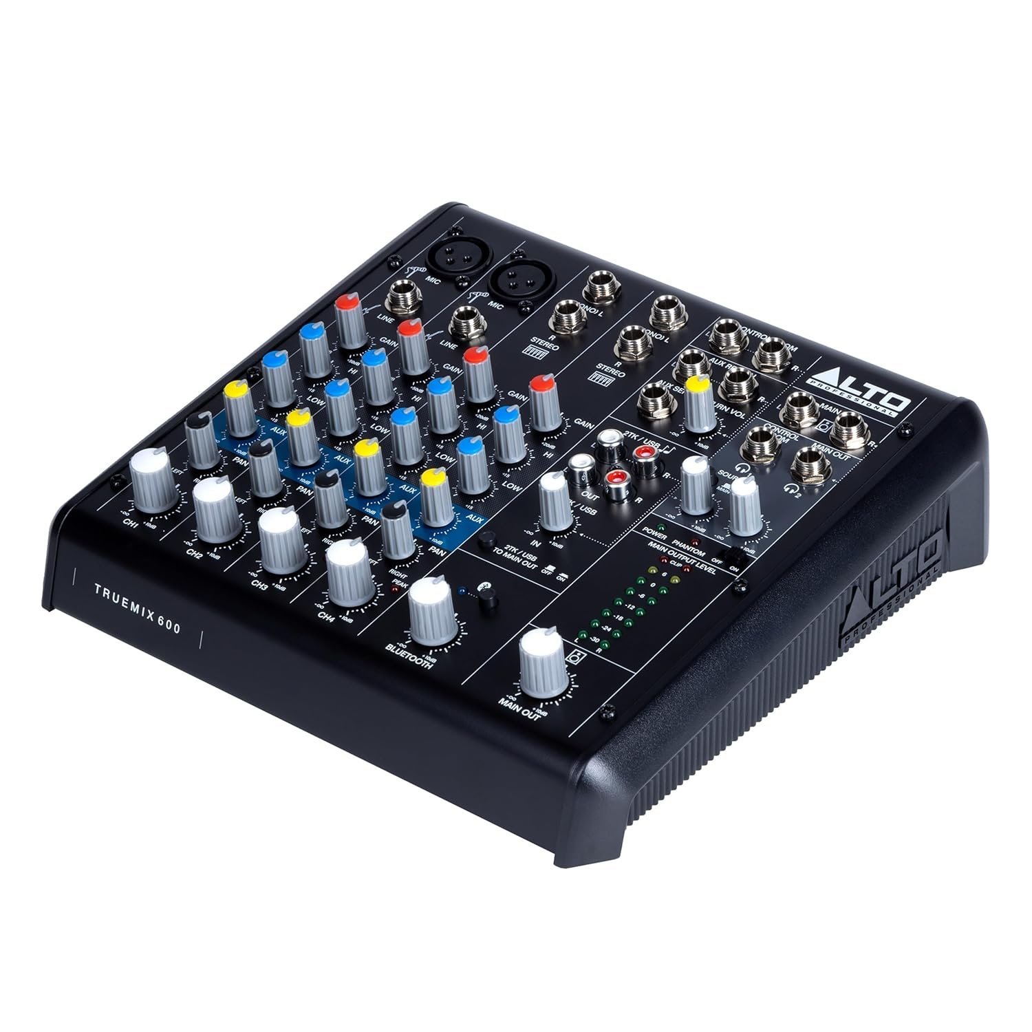 Alto Professional Truemix 600 Audio Mixer with 2 XLR Mic Ins, USB Audio Interface and Bluetooth for Podcasting