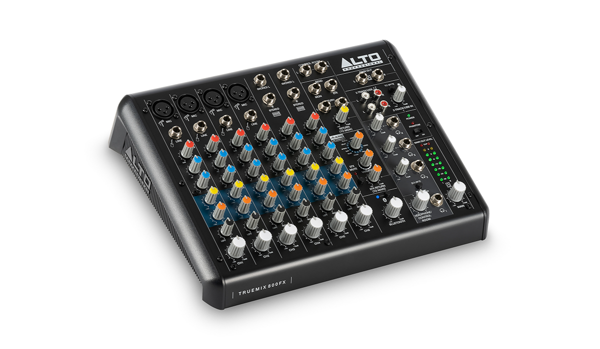 Alto Professional Truemix 800 FX Audio DJ Mixer With 4 XLR Mic Ins, USB Audio Interface And Bluetooth For Podcasting