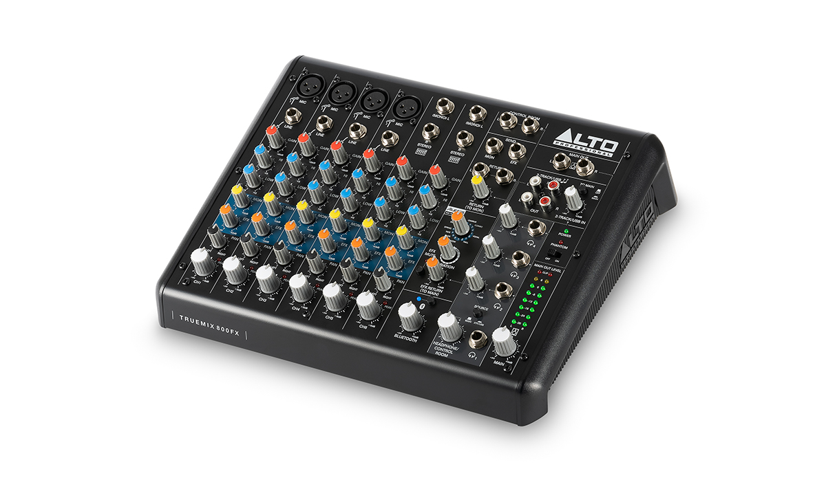 Alto Professional Truemix 800 FX Audio DJ Mixer With 4 XLR Mic Ins, USB Audio Interface And Bluetooth For Podcasting