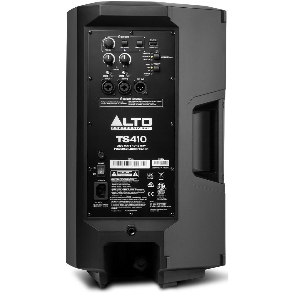 Alto TS410 2000-Watt 10-Inch 2-Way Powered Loudspeaker With Bluetooth, DSP and App Control