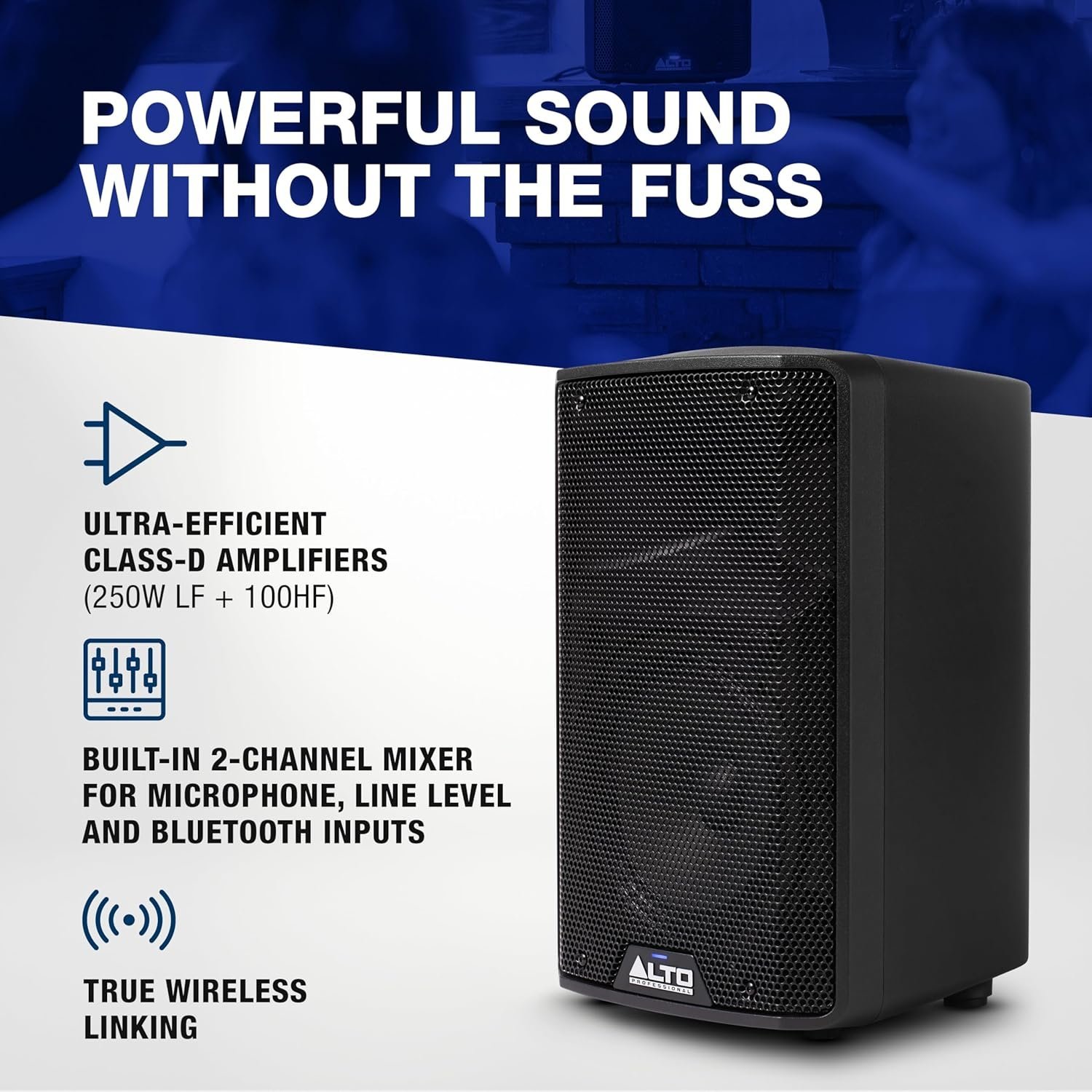Alto TX408 350W 8" Powered PA Speaker with Bluetooth, 2-Channel