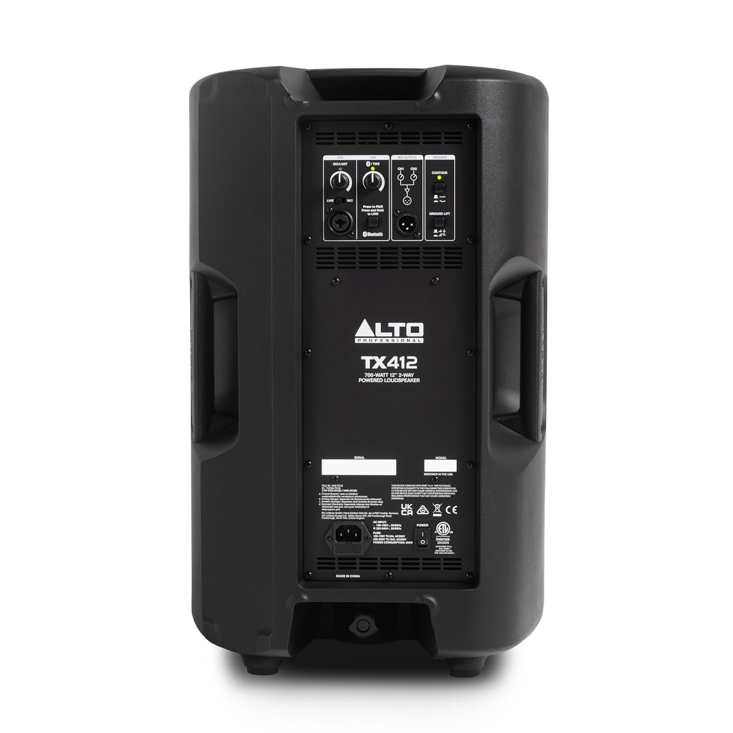 Alto TX412 Active PA Speaker 700W 12" with TWS Bluetooth, 2-Channel Mixer, for Outdoor DJ or Band Performance, Rehearsals or Events