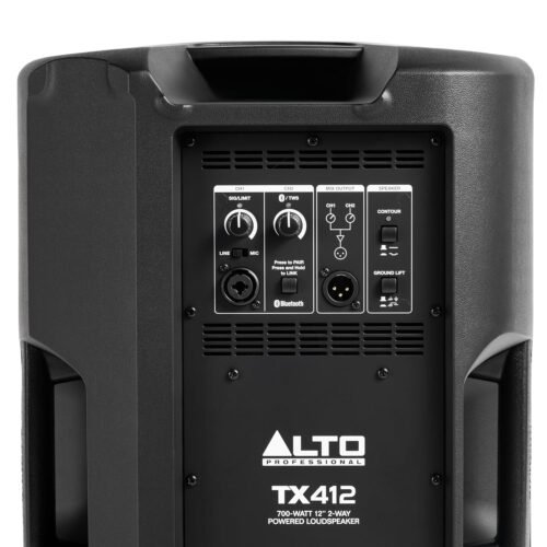 Alto TX412 Active PA Speaker 700W 12" with TWS Bluetooth, 2-Channel Mixer, for Outdoor DJ or Band Performance, Rehearsals or Events