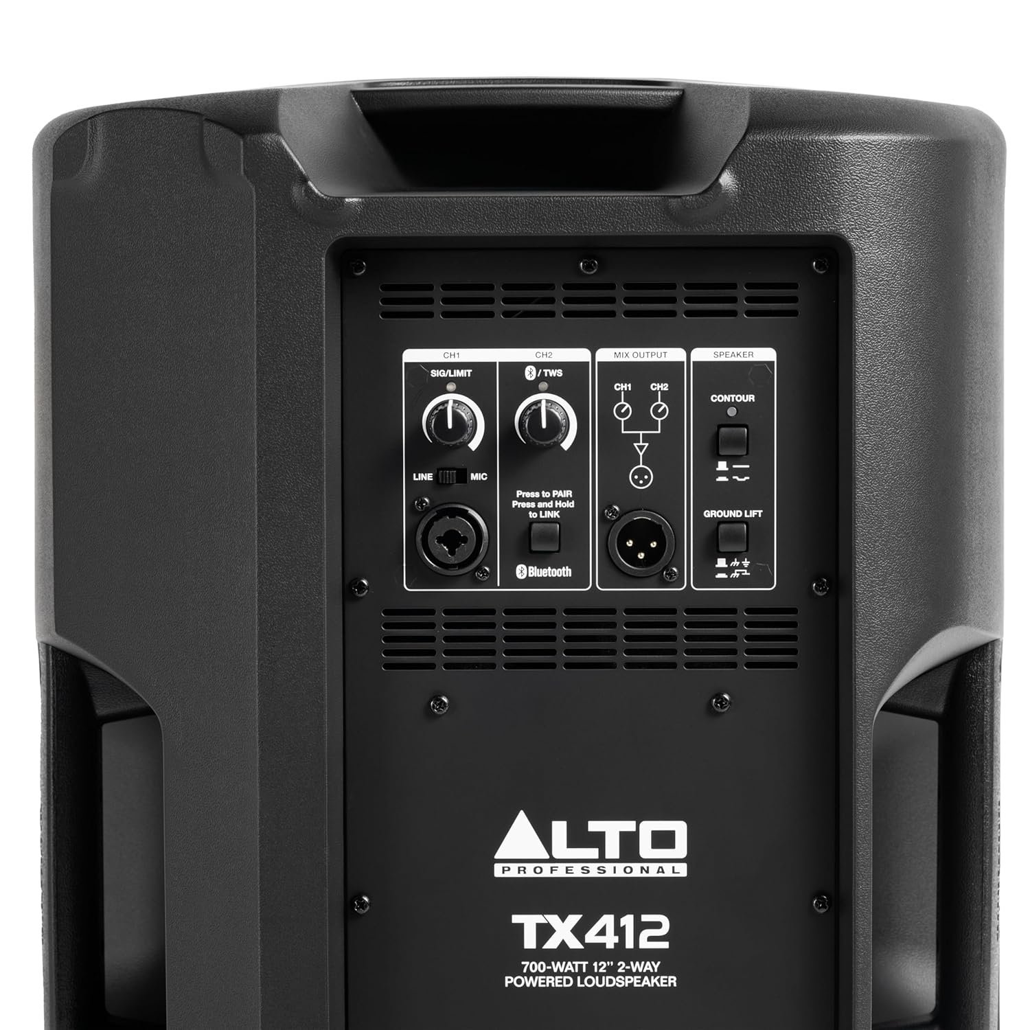 Alto TX412 Active PA Speaker 700W 12" with TWS Bluetooth, 2-Channel Mixer, for Outdoor DJ or Band Performance, Rehearsals or Events