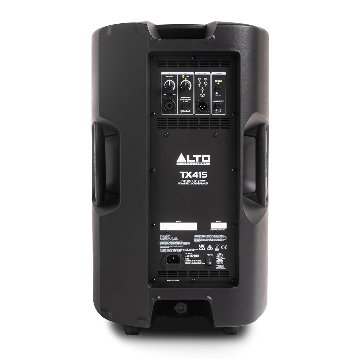 Alto TX415 700W 15" Powered PA Speaker with TWS Bluetooth, 2-Channel Mixer, for Outdoor DJ or Band Performances, Rehersals, Venues or Events