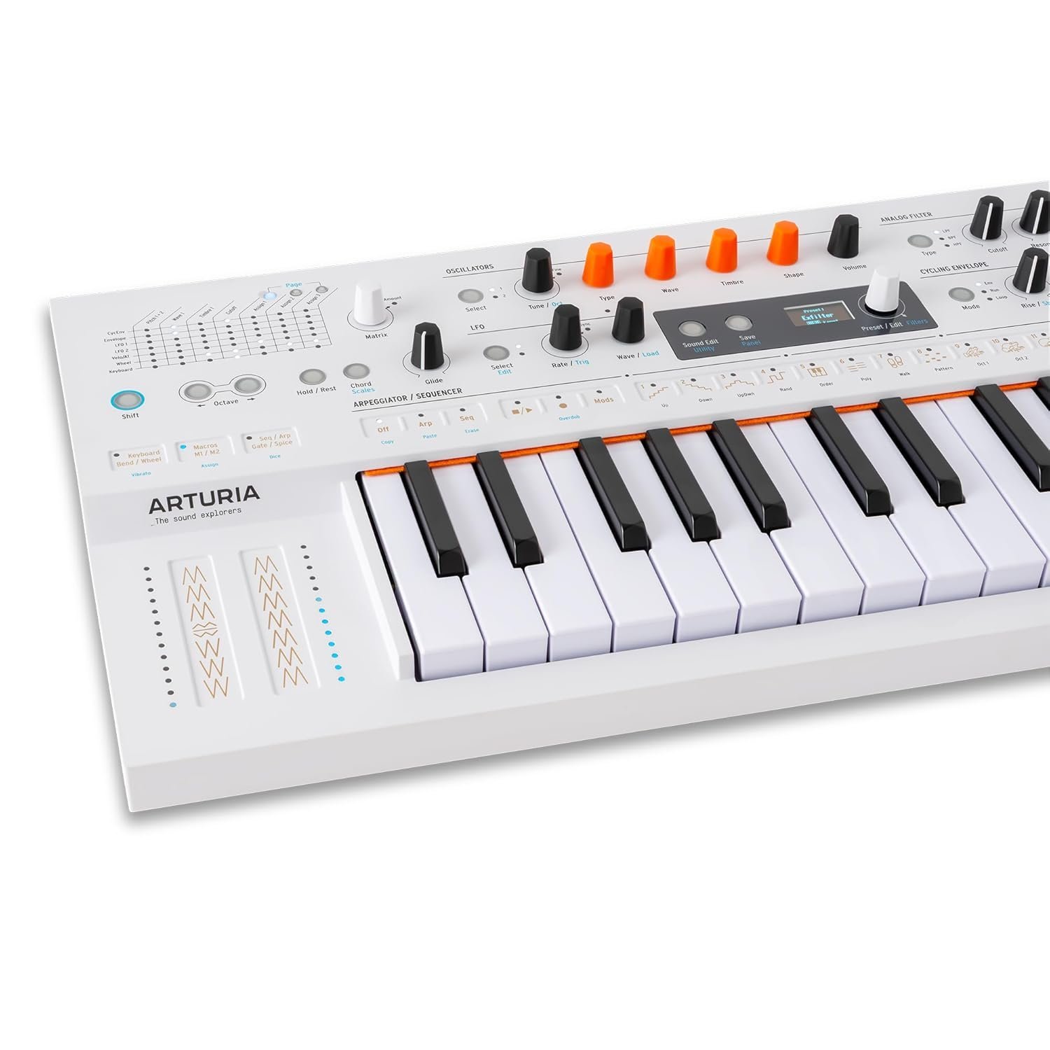 Arturia MiniFreak 37 Key Polyphonic 6-Voice Hybrid Synthesizer Keyboard (White, MiniFreak Vocoder)