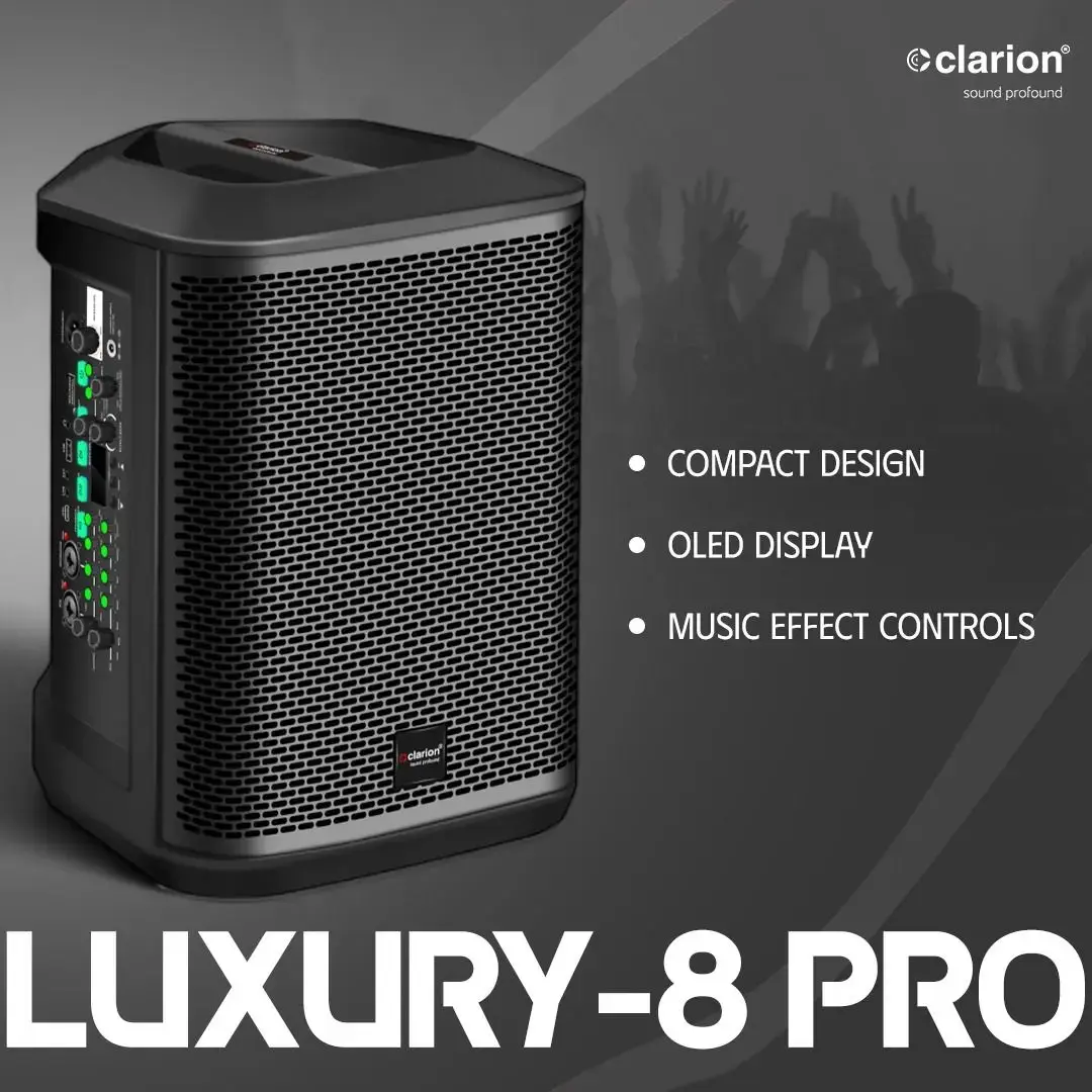 Clarion JM Luxury 8 Pro Portable Bluetooth Speaker ? 120W RMS  240W Program