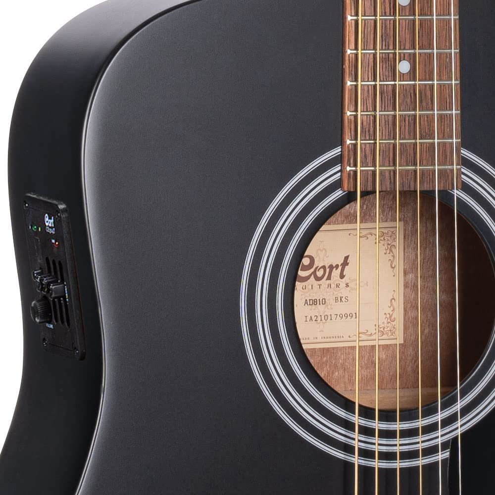 Cort AD810E BKS, 6 Strings Acoustic Guitar, Right-Handed, Black Satin