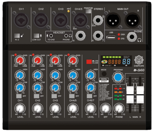 Digimore D 240 7 Channel DJ & amp Audio Mixer with USB & amp DSP
