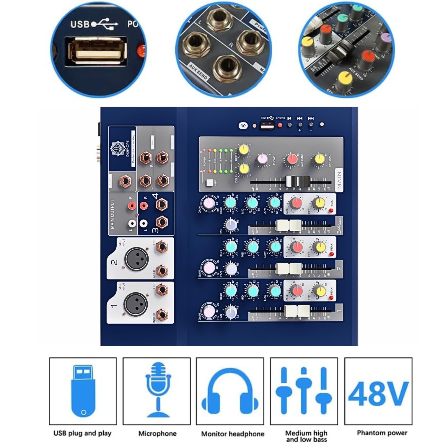 D-250-4.jpg Digimore D 250 4 Channel Professional Audio Mixer with USB & amp DSP